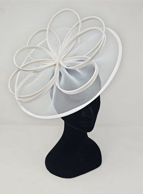 White Looped Halo Disc Fascinator