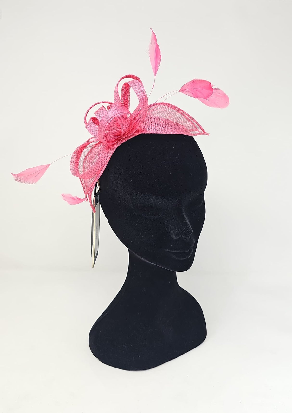 Magenta Pink Looped Feather Hairband Fascinator
