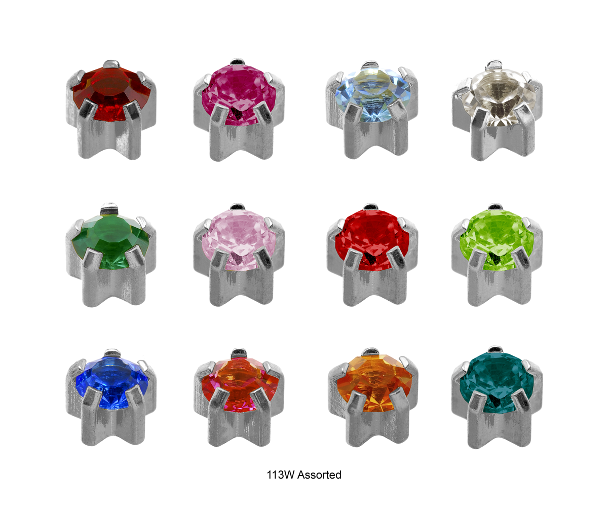 Caflon Assorted Clawset Birthstone Ear Piercing Studs 12 Pack