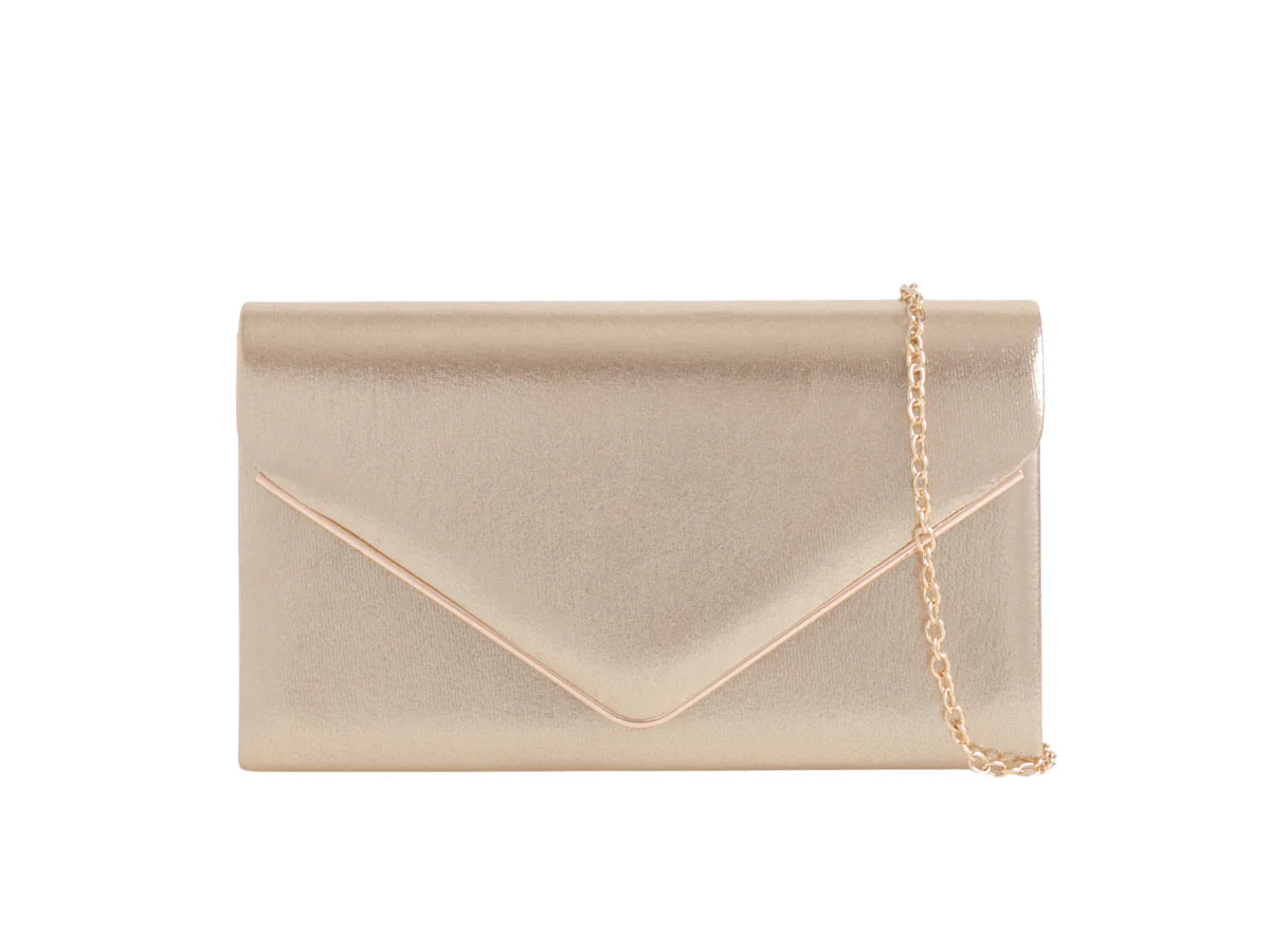 Gold Shimmer Box Clutch Bag