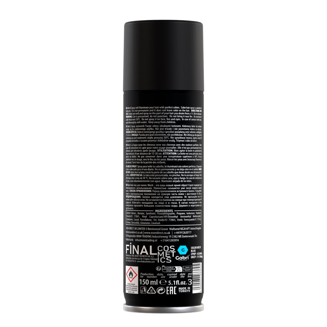 Gabri Professional Temporary Hair Colour Spray Blue 150ml