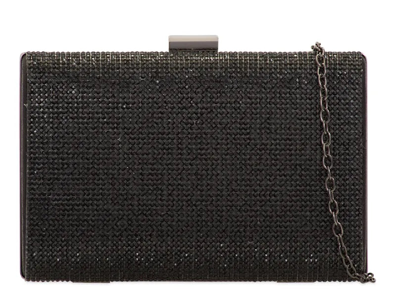 Black Diamante Embellished Clutch Bag