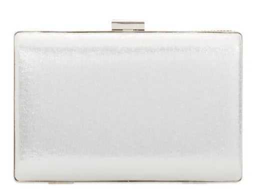 Silver Diamante Embellished Clutch Bag