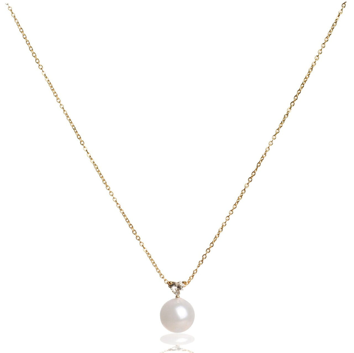 Zelly Gold Plated Pearl Pendent Necklace