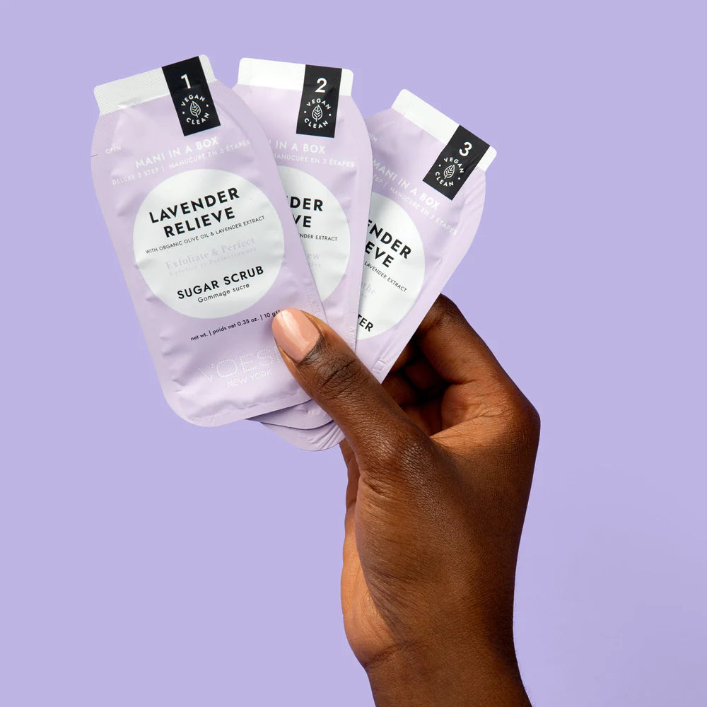 Voesh 3 Step Deluxe Mani in a Box Lavender Relieve