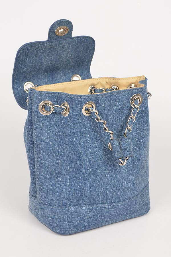 Denim Bucket Style Back Pack