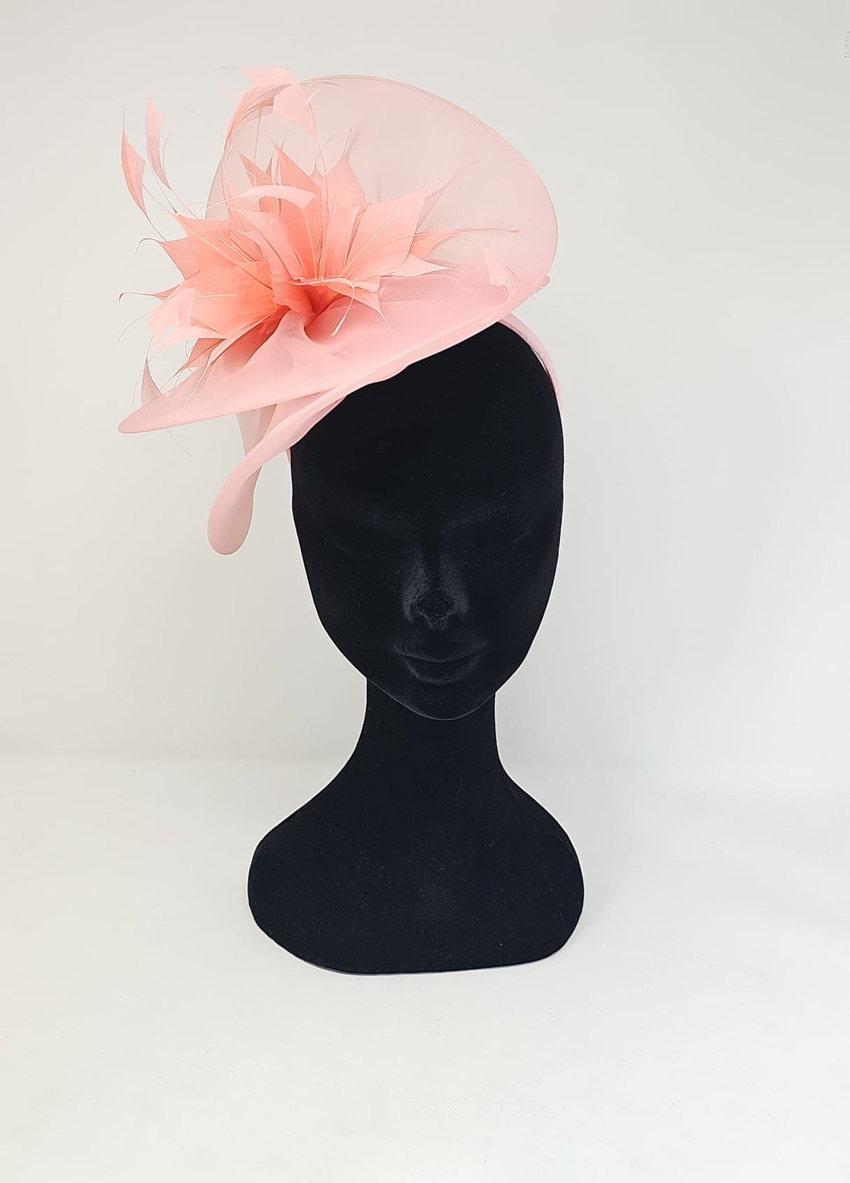 Rose Pink Organza Halo Fascinator
