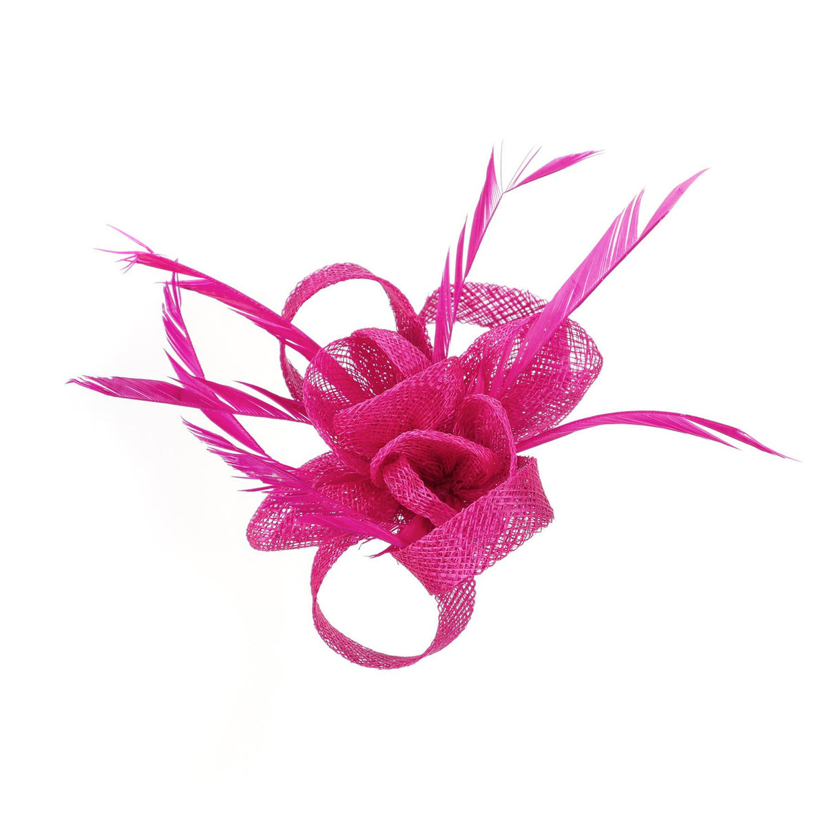 Fuchsia Pink Rose Looped Slide Hair Clip
