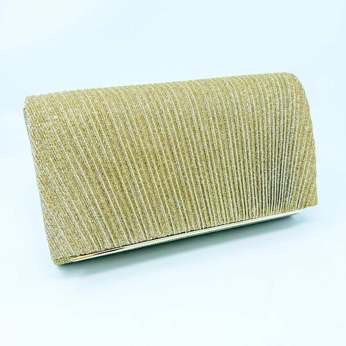 Gold Glitter Gold Trimmed Clutch Bag