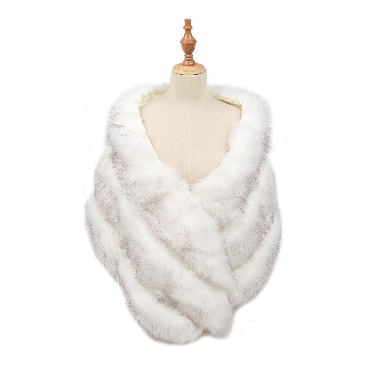 Ivory Faux Fur Shawl