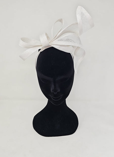 White Twist Looped Hairband Fascinator