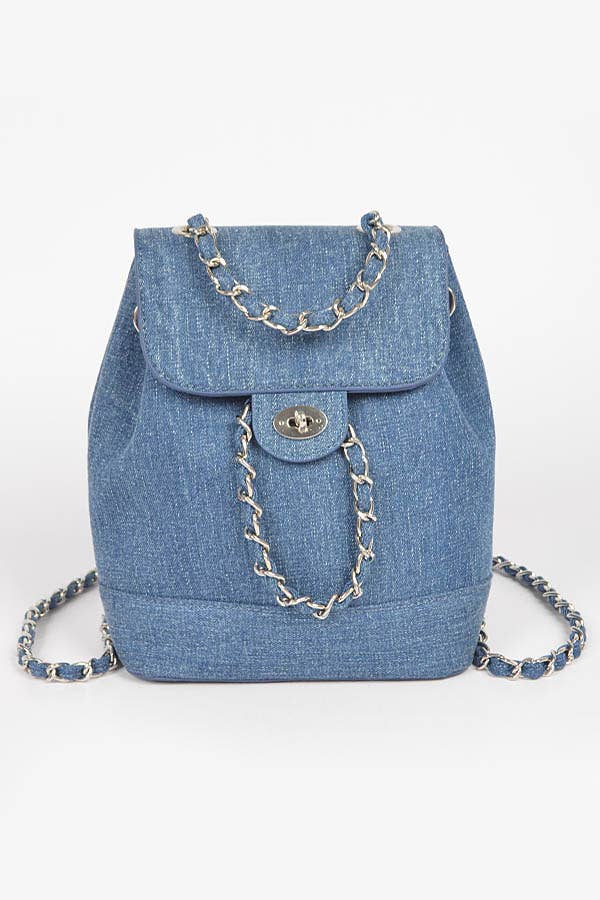 Denim Bucket Style Back Pack