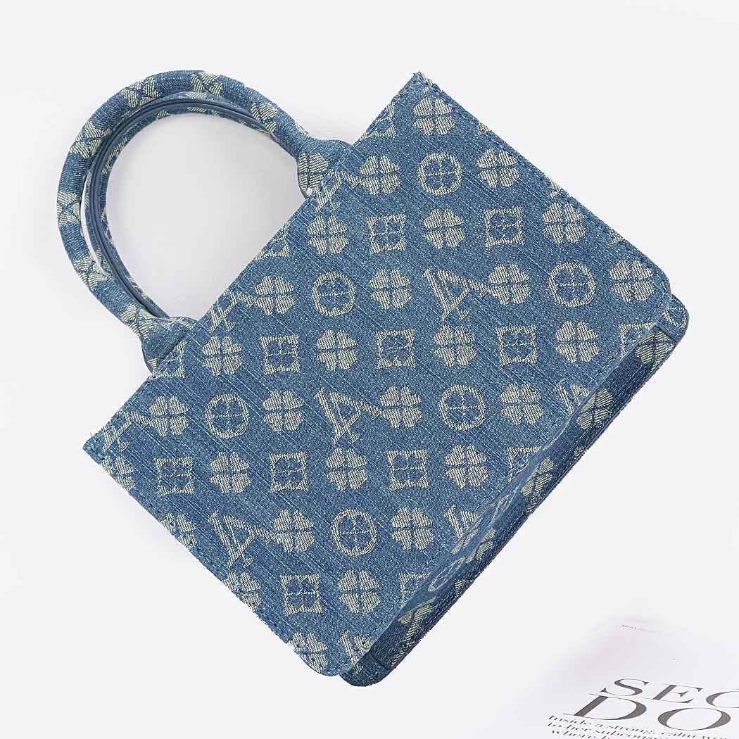 Mini Blue Denim Designer Inspired Tote Bag