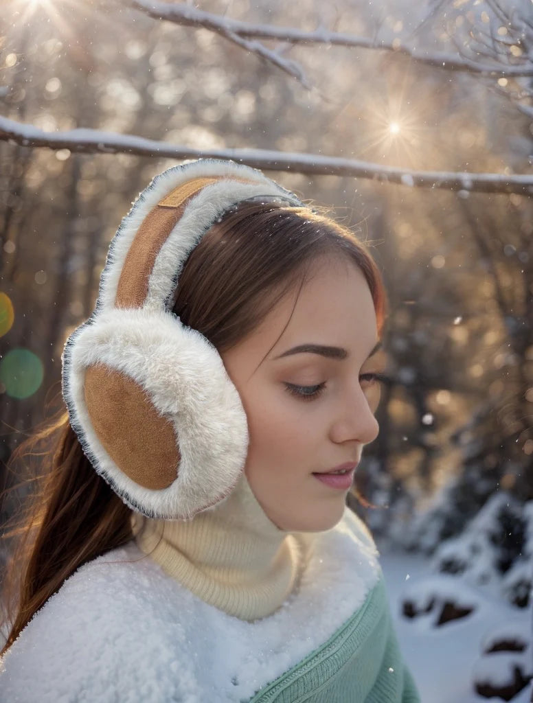 Chestnut Brown Faux Fur Foldable Adult Earmuffs
