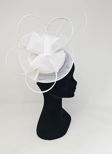 Cool White Petal Disc Fascinator
