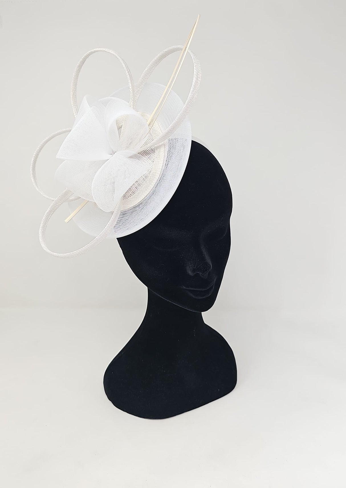 Cool White Petal Disc Fascinator