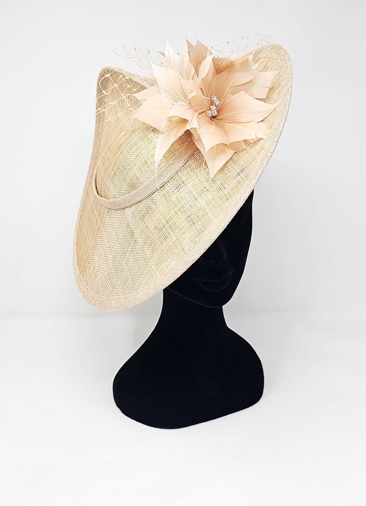 Champagne Disc Floral Hairband Fascinator