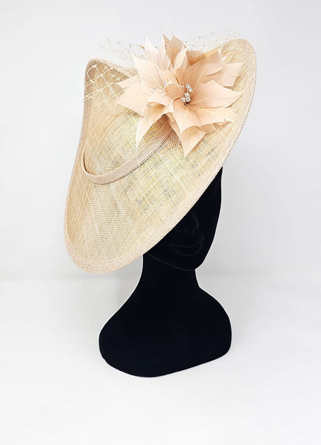 Champagne Disc Floral Hairband Fascinator
