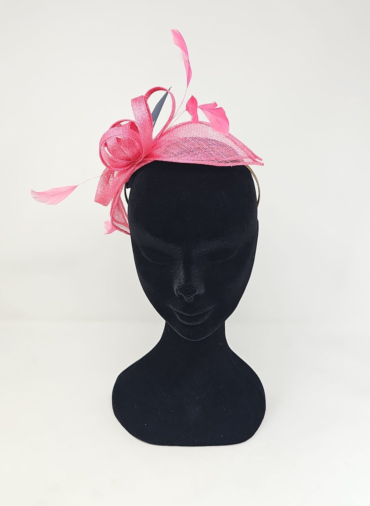 Magenta Pink Looped Feather Hairband Fascinator
