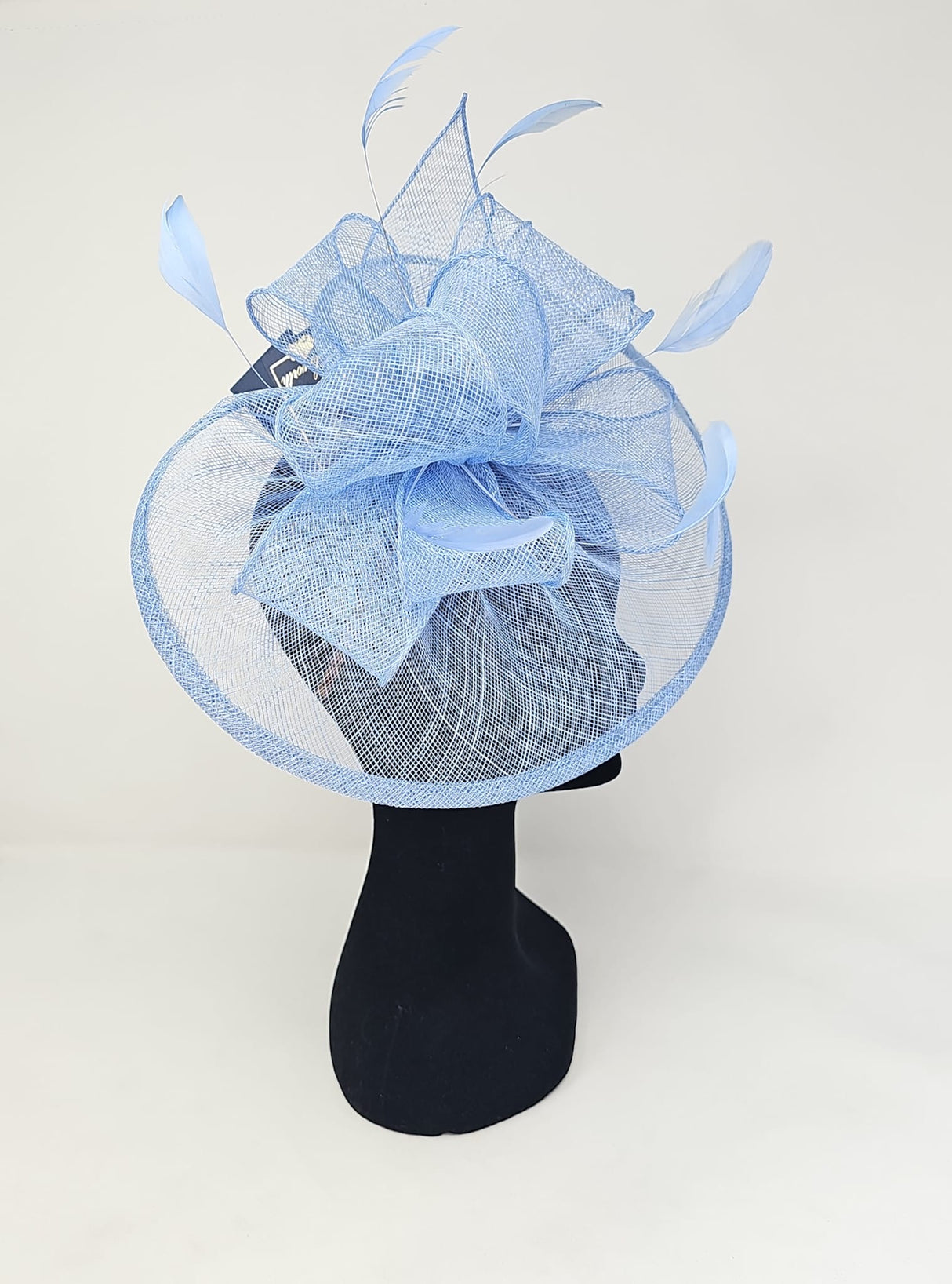 Bluebell Blue Looped Round Disc Fascinator
