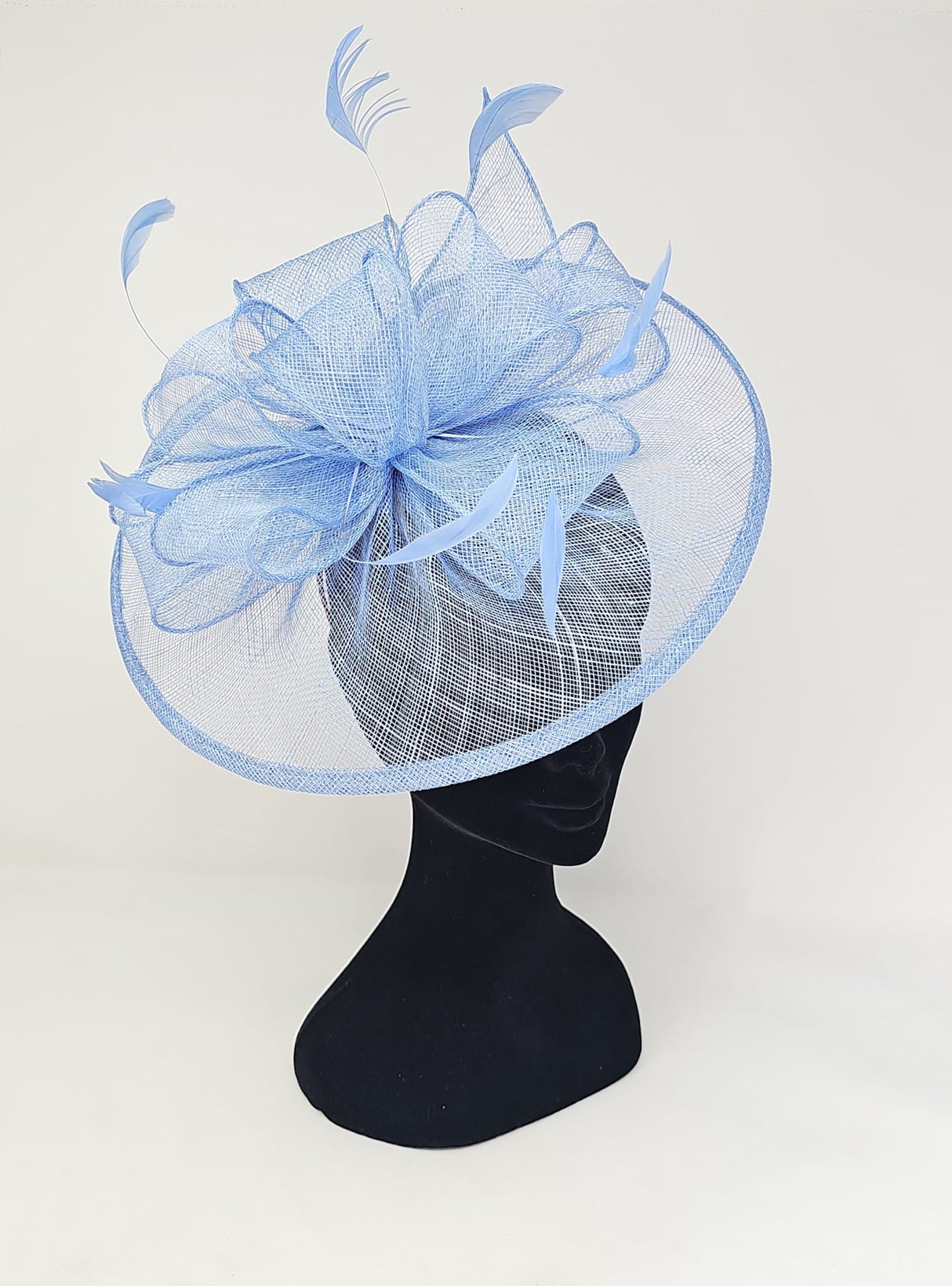 Bluebell Blue Looped Round Disc Fascinator
