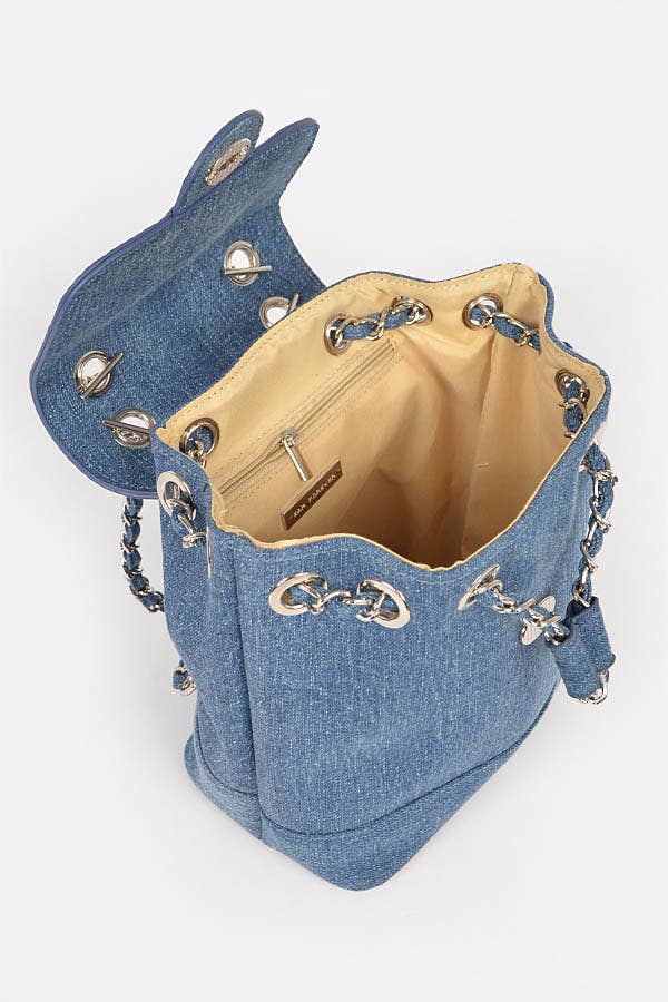 Denim Bucket Style Back Pack