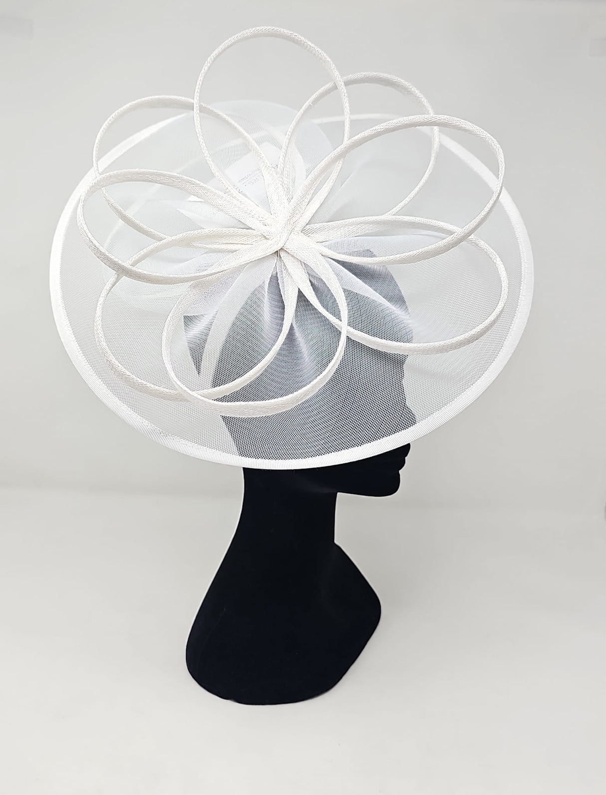 White Looped Halo Disc Fascinator