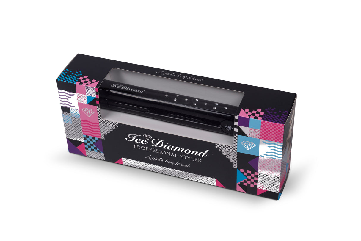 Ice Diamond Professional Hair Straightener Styler Black