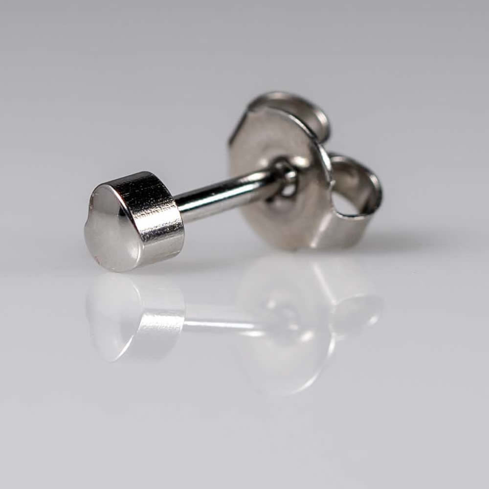 Caflon Silver Heart Ear Piercing Studs