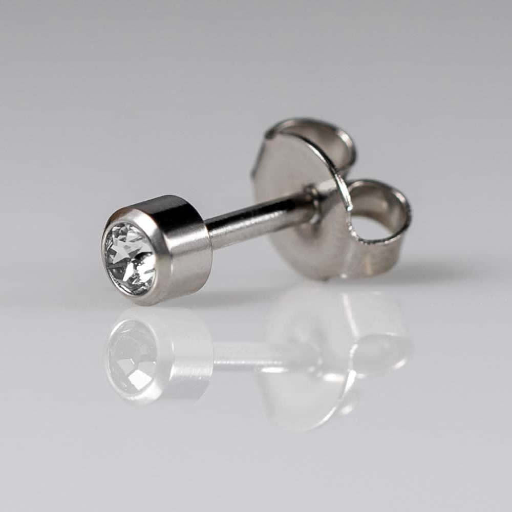 Caflon Titanium April Birthstone Ear Piercing Studs