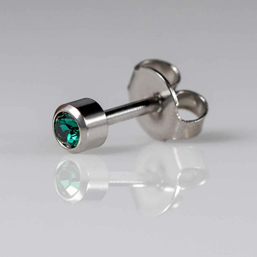 Caflon Silver Birthstone Ear Piercing Studs May