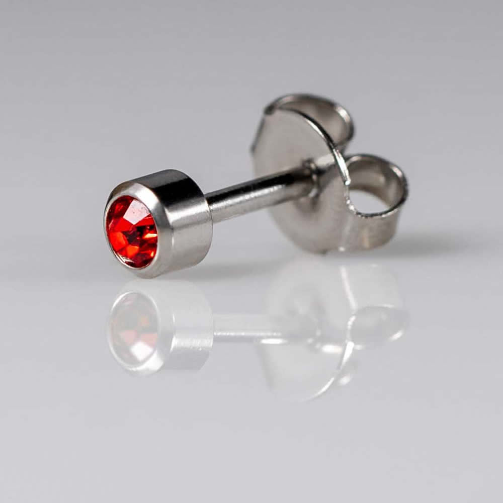 Caflon Silver Birthstone Ear Piercing Studs July
