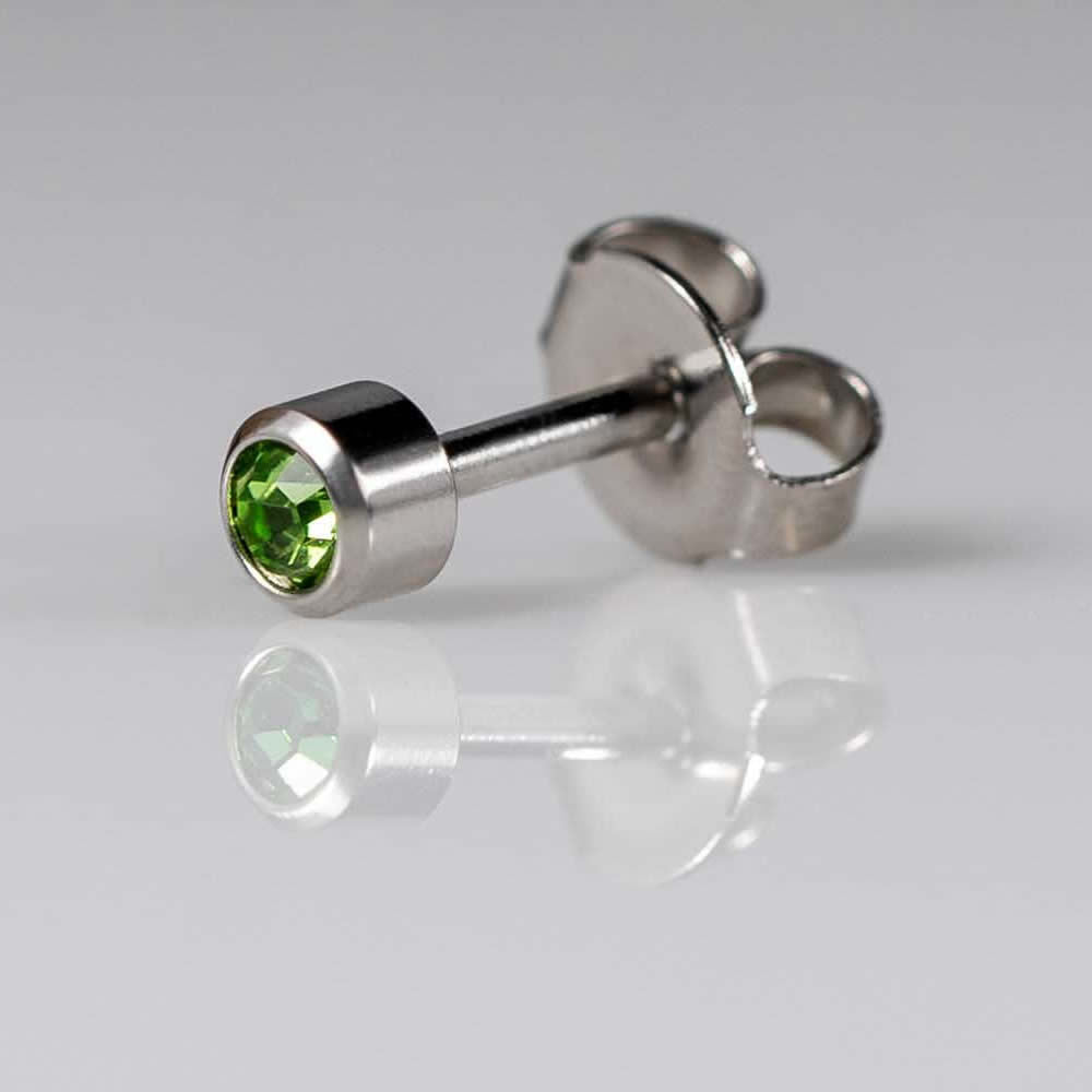 Caflon Silver Birthstone Ear Piercing Studs August