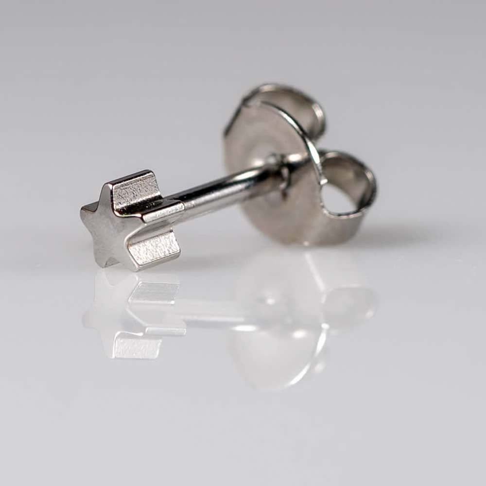 Caflon Silver Star Ear Piercing Studs
