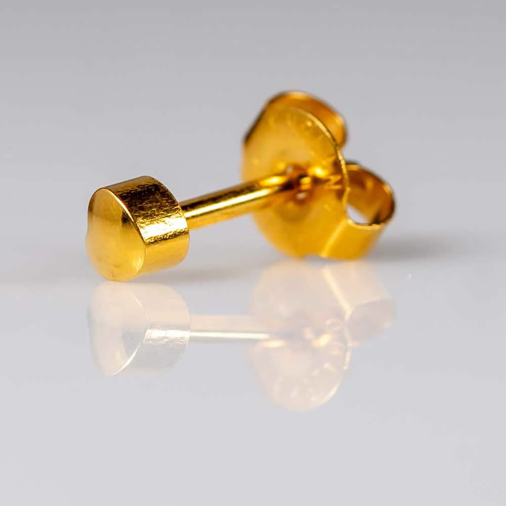 Caflon Gold Mini Heart Ear Piercing Studs