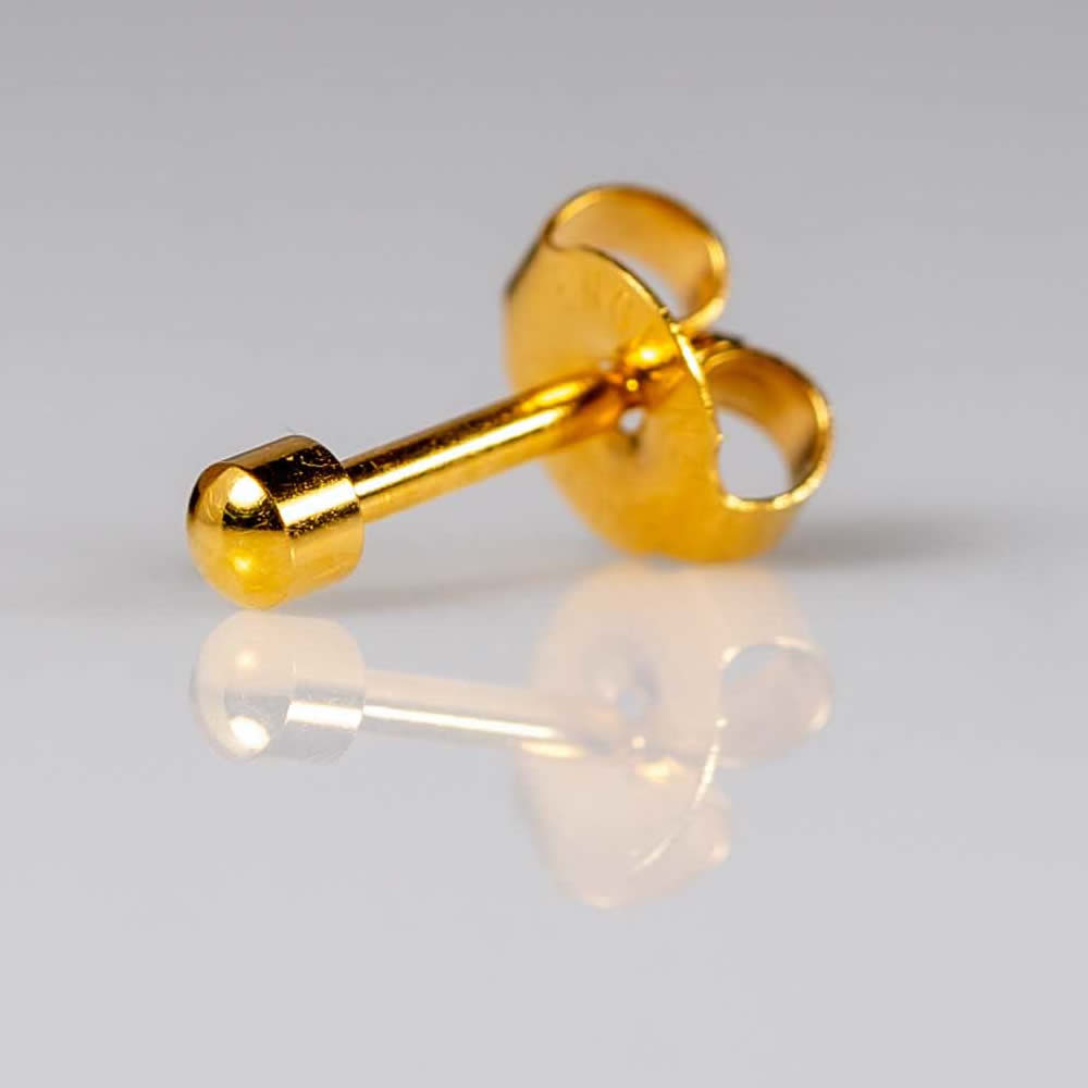Caflon Mini Gold Ball Ear Piercing Studs