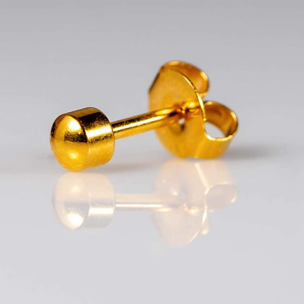 Caflon Gold Ball Ear Piercing Studs