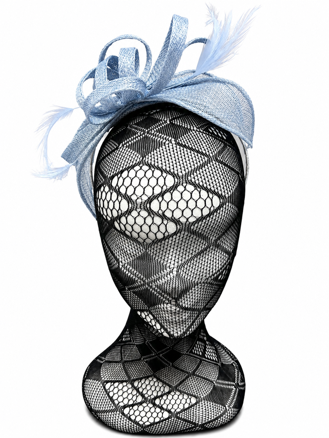 Bluebell Blue Looped Feather Hairband Fascinator