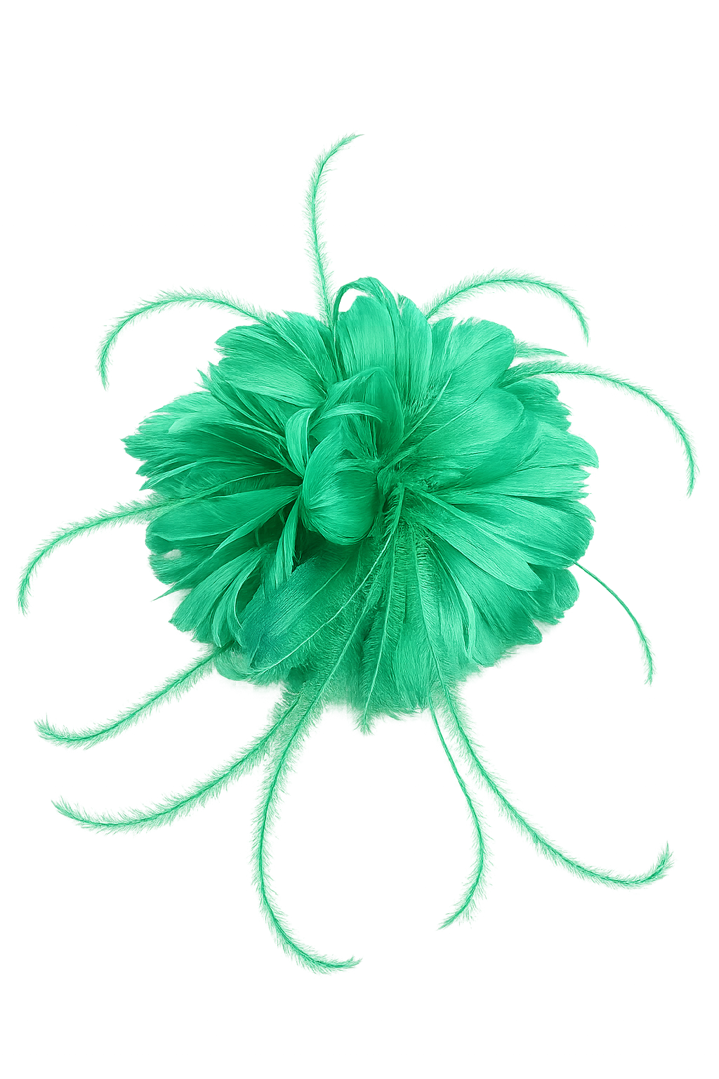 Clover Green Feather Hair Clip Fascinator