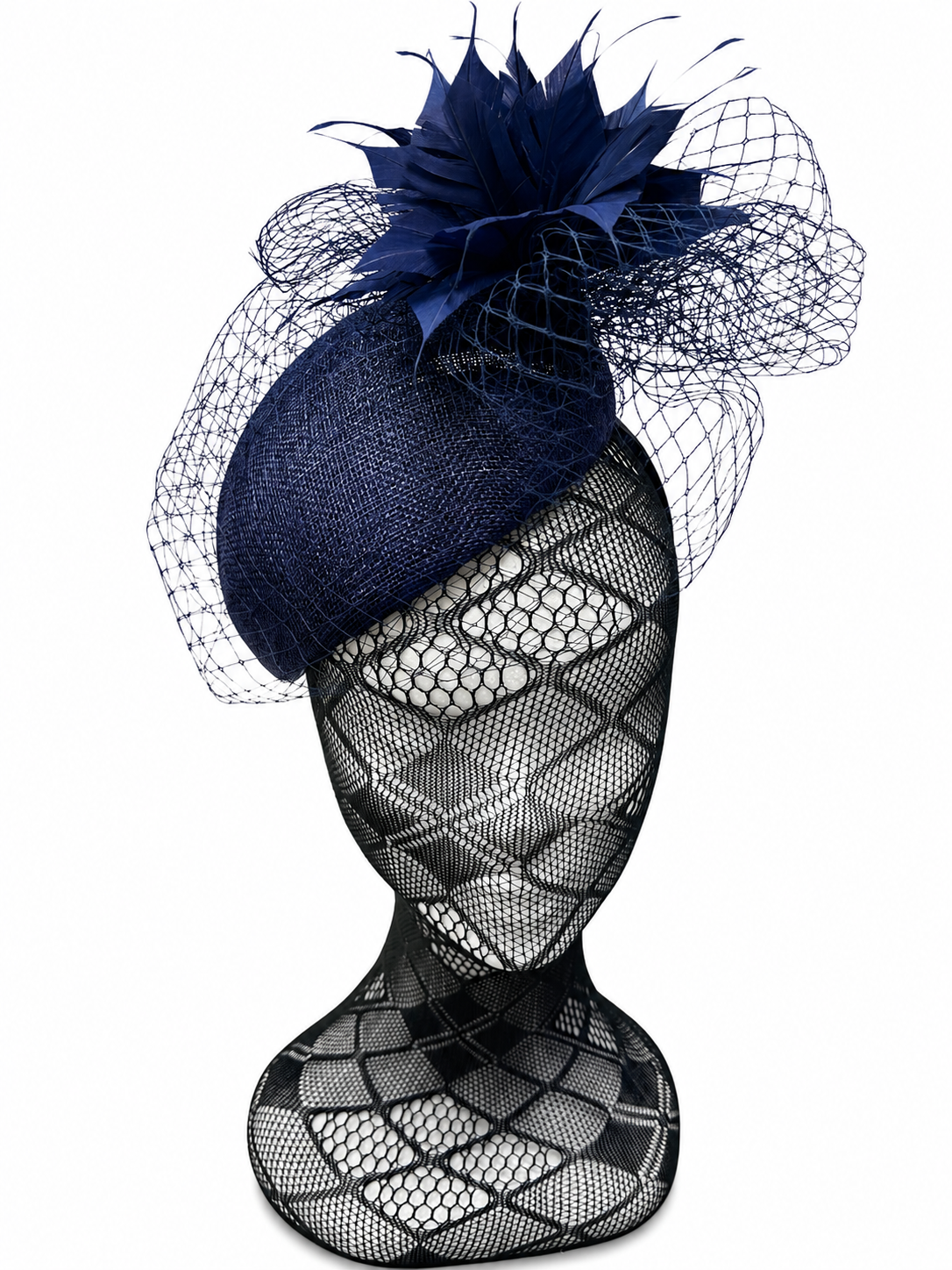 Navy Netted Hairband Fascinator