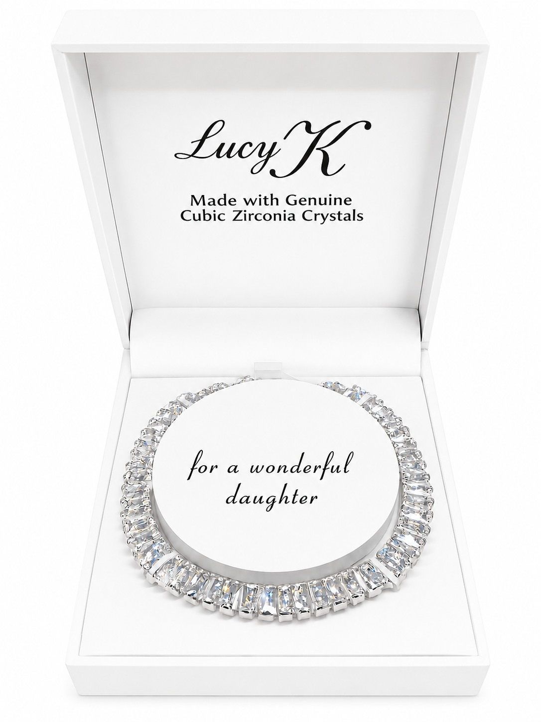 Lucy K Cubic Zirconia Wonderful Daughter Crystal Bracelet