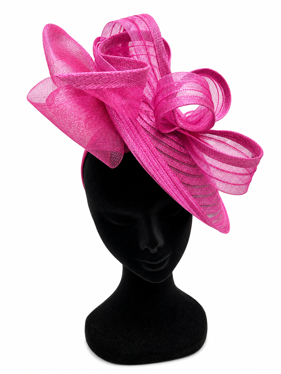 Fuchsia Pink Looped Layered Bridal Fascinator
