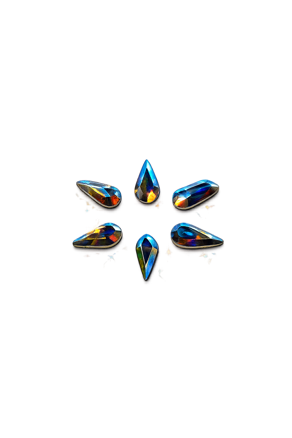 Swarovski Nail Art AB Teardrop Crystals 6pcs
