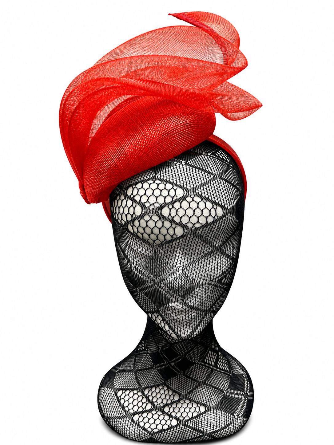 Tulip Red Mesh Stacked Net Hairband Fascinator