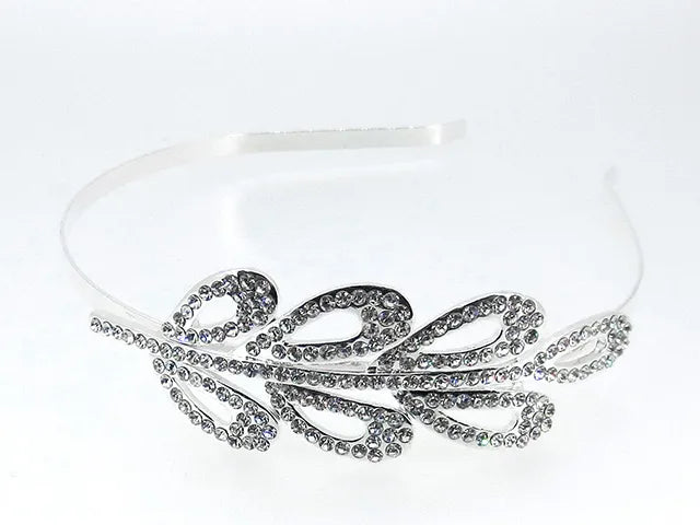 Crystal Silver Jewelled Flower Hairband