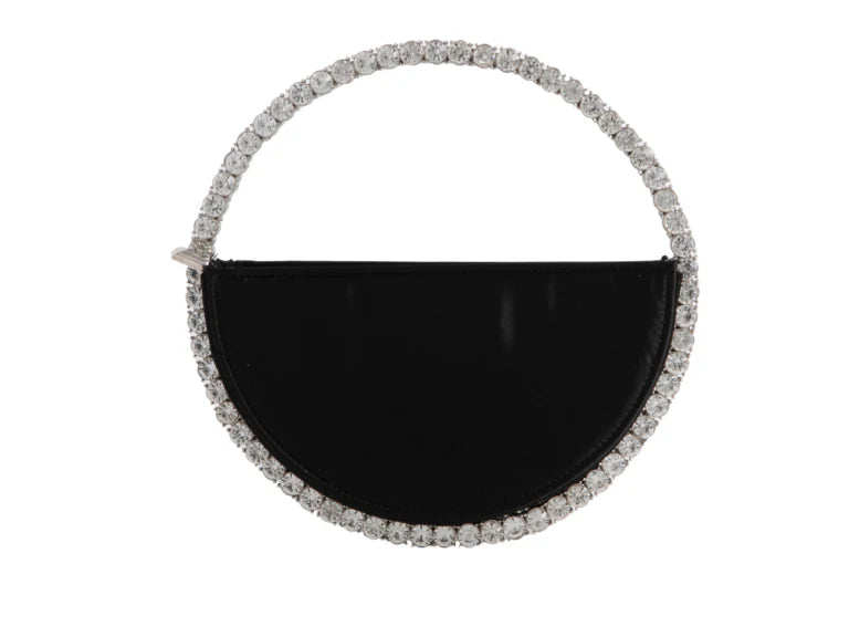 Black Diamante & Satin Shimmer Circle Bag