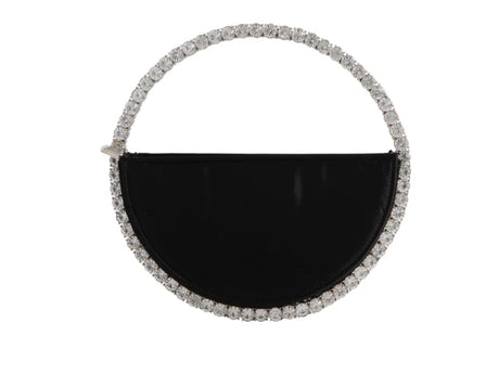 Black Diamante & Satin Shimmer Circle Bag
