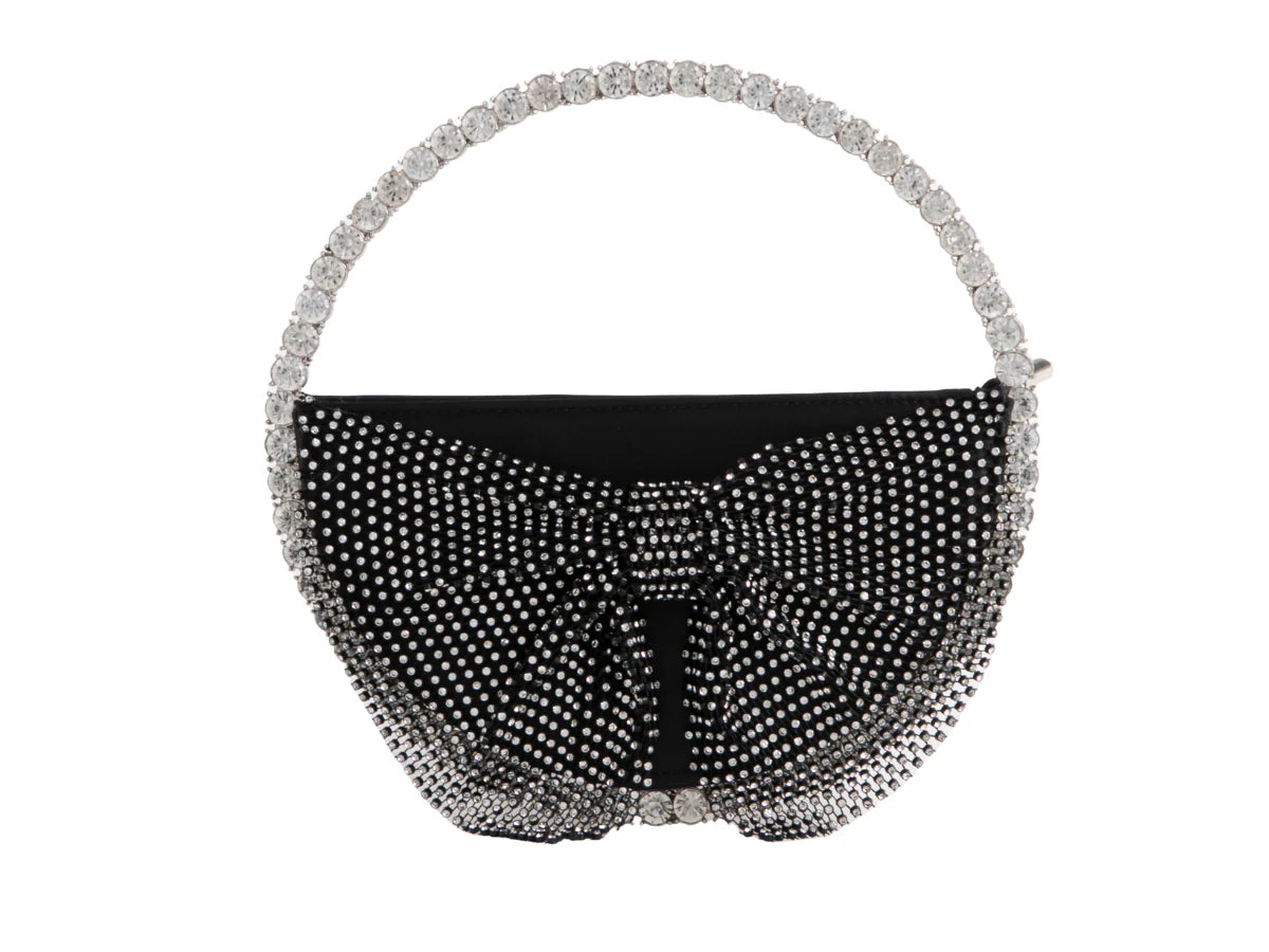 Black Diamante & Satin Shimmer Circle Bag