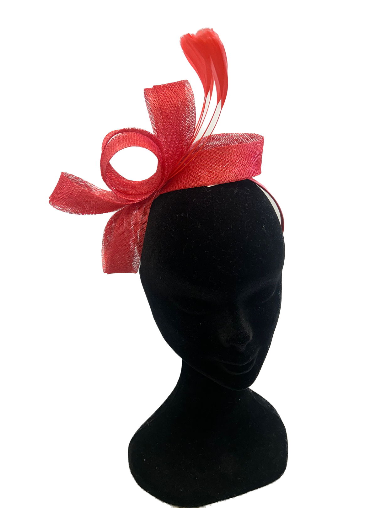 Coral Loop Feather Fascinator
