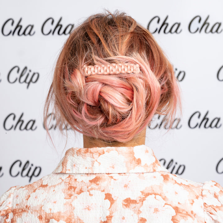 Cha Cha Clip 100% Real Hair Clip Peach Coral